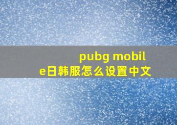 pubg mobile日韩服怎么设置中文